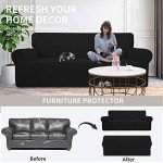 Stretch Loveseat Slipcover in Black for Protection