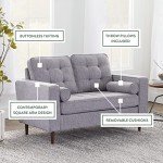 Lynnwood Mid-Century Modern Upholstered Loveseat - Gray