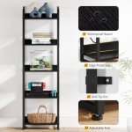 Tall 5-Tier Narrow Black Bookshelf for Any Room