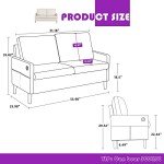 Modern Loveseat Sofa with USB Ports – Cream White