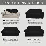 Stretch Loveseat Slipcover in Black for Protection