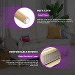 Modern Loveseat Sofa with USB Ports – Cream White
