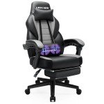 Ergonomic Gaming Chair with Footrest and Support