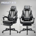 Ergonomic Gaming Chair with Footrest and Support