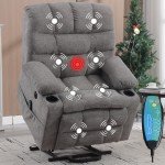 Phoenix Home Ergonomic Power Lift Recliner with Massage