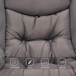 Welnow Modern Lazy Chair & Ottoman Set in Dark Grey
