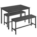 VASAGLE 4-Person Dining Table Set with Benches