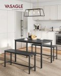 VASAGLE 4-Person Dining Table Set with Benches