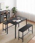 VASAGLE 4-Person Dining Table Set with Benches