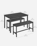 VASAGLE 4-Person Dining Table Set with Benches
