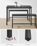 VASAGLE 4-Person Dining Table Set with Benches