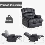Large Push Back Recliner Chair with Footrest
