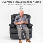 Large Push Back Recliner Chair with Footrest