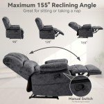 Large Push Back Recliner Chair with Footrest