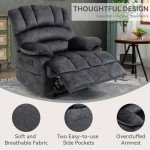Large Push Back Recliner Chair with Footrest