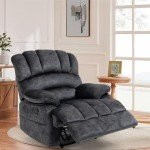 Large Push Back Recliner Chair with Footrest