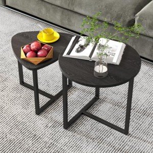 Modern Round Coffee Table Set – 2 Pieces