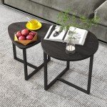 Modern Round Coffee Table Set – 2 Pieces