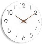 Wooden 12-Inch Silent Battery-Operated Wall Clock