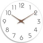 Wooden 12-Inch Silent Battery-Operated Wall Clock