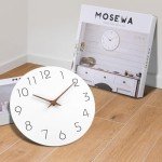 Wooden 12-Inch Silent Battery-Operated Wall Clock