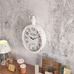 Vintage Oval Wall Clock - Silent Battery Operated