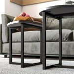 Modern Round Coffee Table Set – 2 Pieces