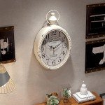 Vintage Oval Wall Clock - Silent Battery Operated