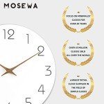 Wooden 12-Inch Silent Battery-Operated Wall Clock