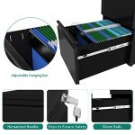 YITAHOME Black 3-Drawer Mobile File Cabinet