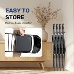 Folding Chairs with Leather Cushions - 2 Pack