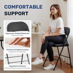 Folding Chairs with Leather Cushions - 2 Pack