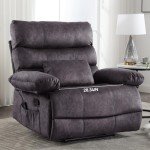 Oversized Flannel Recliner Chair with Massage & Pockets