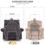 Oversized Flannel Recliner Chair with Massage & Pockets