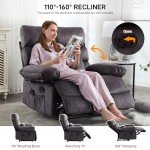 Oversized Flannel Recliner Chair with Massage & Pockets