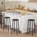 Stylish Set of 2 Black Bar Stools
