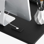 Black 55-Inch L-Shaped Corner Desk for Home Office