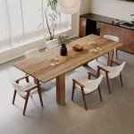 Expandable Wooden Dining Table for 6-8 People