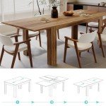 Expandable Wooden Dining Table for 6-8 People