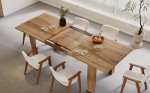 Expandable Wooden Dining Table for 6-8 People