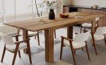 Expandable Wooden Dining Table for 6-8 People
