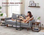 VASAGLE Rustic End Tables with Charging Station, Set of 2