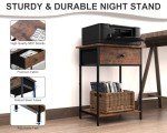 Kerisgo Rustic Brown Night Stand with Fabric Drawer