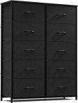 Tall 10-Drawer Dresser with Fabric Bins