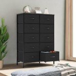 Tall 10-Drawer Dresser with Fabric Bins