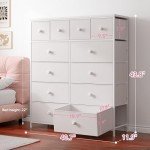 EnHomee White 12-Drawer Dresser for Any Room