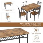 Brown Kitchen Table and Chairs Set for Small Spaces