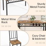 Brown Kitchen Table and Chairs Set for Small Spaces