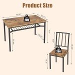 Brown Kitchen Table and Chairs Set for Small Spaces