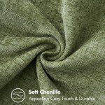 Sage Green Chenille Throw Pillow Covers - Set of 2